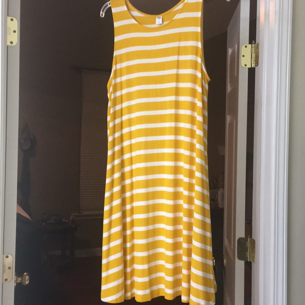 Tank dress yellow stripes
